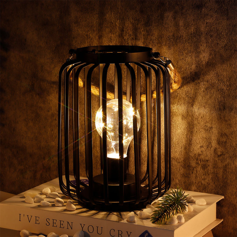 17 Stories 19Cm Black Metal Cage Table Lamp